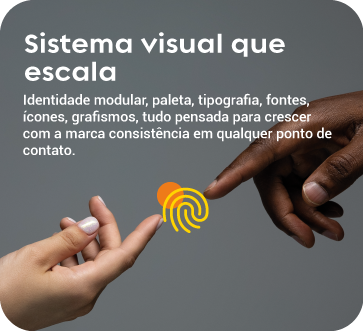 Sistema visual que escala: identidade modular, paleta, tipografia e ícones