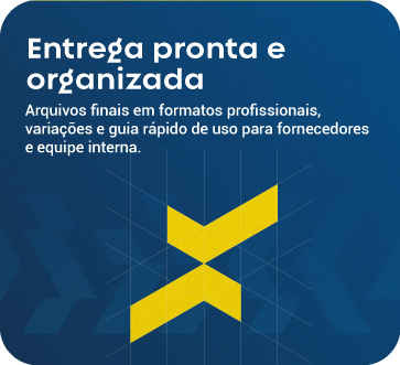 Entrega pronta e organizada: arquivos finais e guia de uso da marca