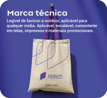 Marca técnica: identidade aplicada em ecobag da Niotech