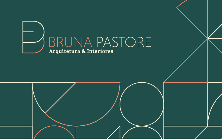 Marca Bruna Pastore Arquitetura e Interiores sobre fundo verde